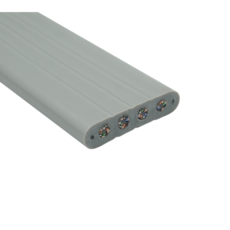 Plochý kábel výťahu s oceľovým drôtom a 4 prepojovacími káblami Cat6