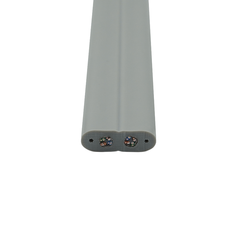 Plochý kábel výťahu s oceľovým drôtom a 2 prepojovacími káblami Cat6