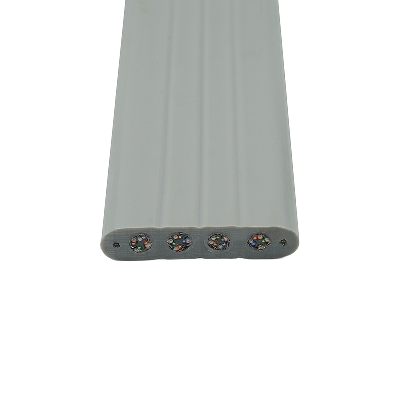 Plochý kábel výťahu s oceľovým drôtom a 4 prepojovacími káblami Cat6