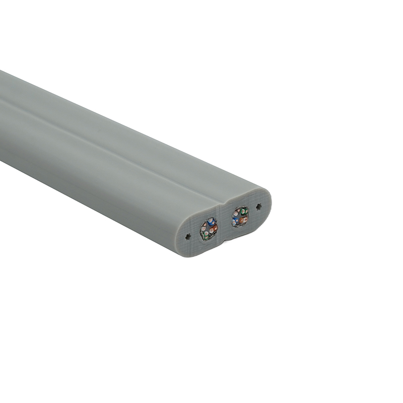 Plochý kábel výťahu s oceľovým drôtom a 2 prepojovacími káblami Cat6