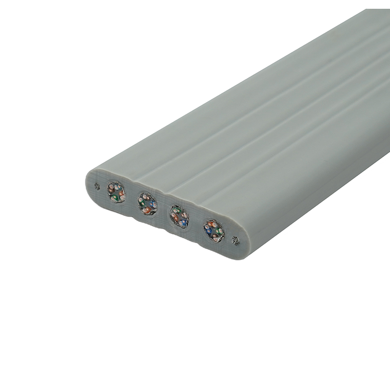 Plochý kábel výťahu s oceľovým drôtom a 4 prepojovacími káblami Cat6