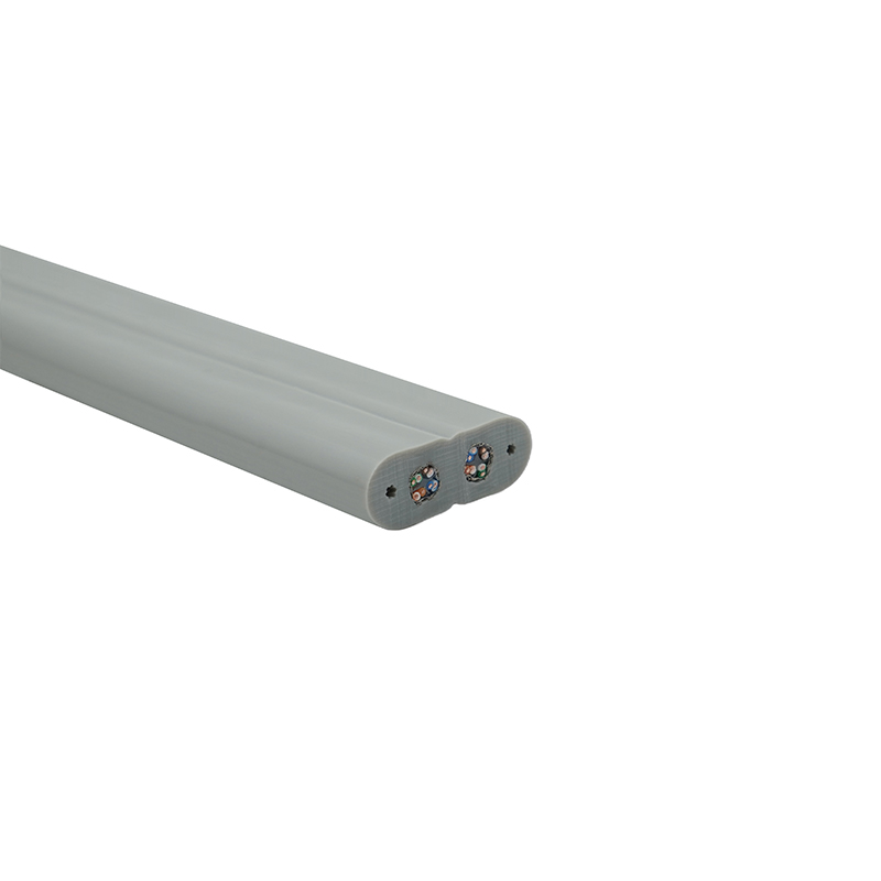 Plochý kábel výťahu s oceľovým drôtom a 2 prepojovacími káblami Cat6